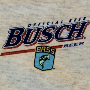 Busch Beer Bassmaster T-Shirt  Gray Size XL Gildan Short Sleeve Anheuser Busch